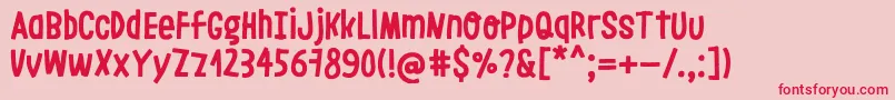 フォントLeoslerRoughRegular – ピンクの背景に赤い文字