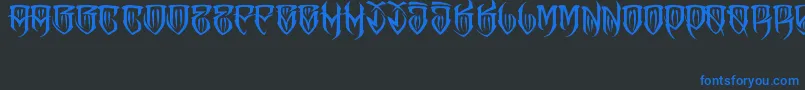 JakejarkorFelona-Schriftart – Blaue Schriften auf schwarzem Hintergrund