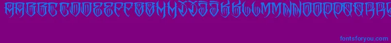 フォントJakejarkorFelona – 紫色の背景に青い文字