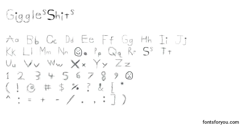 Schriftart GigglesShits – Alphabet, Zahlen, spezielle Symbole