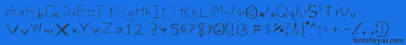 GigglesShits Font – Black Fonts on Blue Background