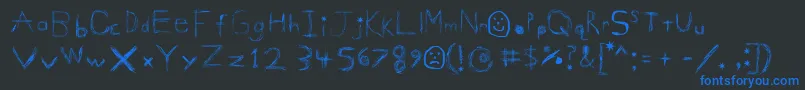 GigglesShits Font – Blue Fonts on Black Background