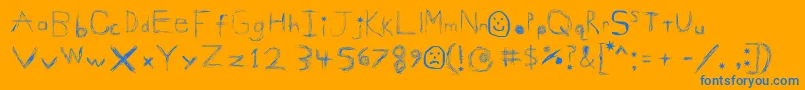 GigglesShits Font – Blue Fonts on Orange Background