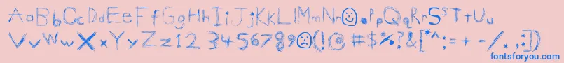 GigglesShits Font – Blue Fonts on Pink Background