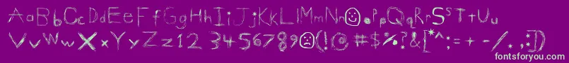 GigglesShits Font – Green Fonts on Purple Background