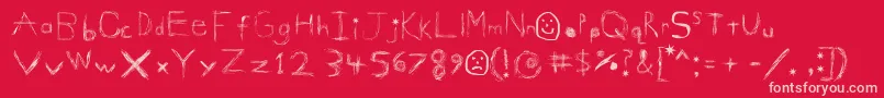 GigglesShits Font – Pink Fonts on Red Background