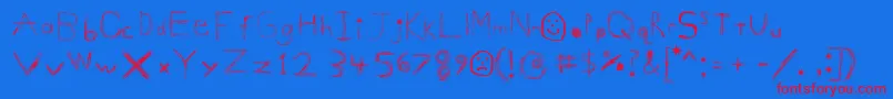 GigglesShits Font – Red Fonts on Blue Background