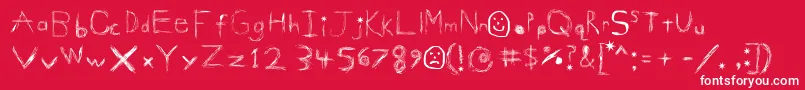 GigglesShits-Schriftart – Weiße Schriften auf rotem Hintergrund