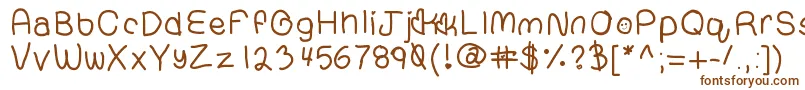 Шрифт Compressedhand – коричневые шрифты на белом фоне
