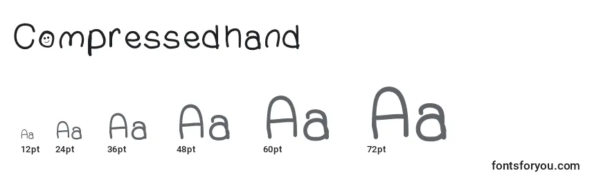 Размеры шрифта Compressedhand