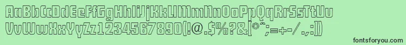 Fonte DekodisplayopenserialRegular – fontes pretas em um fundo verde