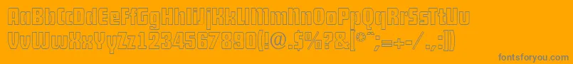 DekodisplayopenserialRegular-Schriftart – Graue Schriften auf orangefarbenem Hintergrund