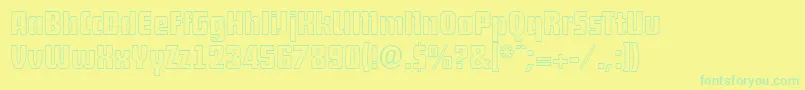 DekodisplayopenserialRegular Font – Green Fonts on Yellow Background