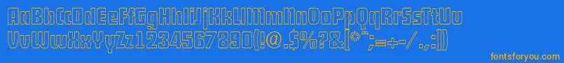 DekodisplayopenserialRegular Font – Orange Fonts on Blue Background