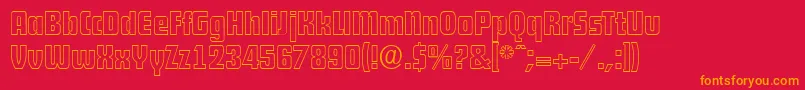 DekodisplayopenserialRegular Font – Orange Fonts on Red Background