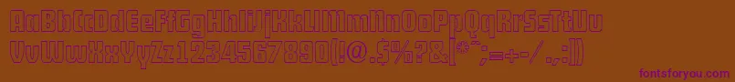 DekodisplayopenserialRegular-Schriftart – Violette Schriften auf braunem Hintergrund