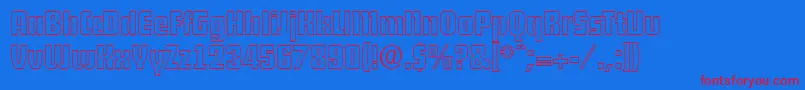 DekodisplayopenserialRegular-Schriftart – Rote Schriften auf blauem Hintergrund
