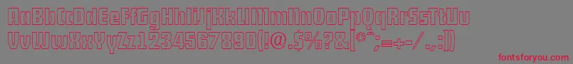DekodisplayopenserialRegular-Schriftart – Rote Schriften auf grauem Hintergrund