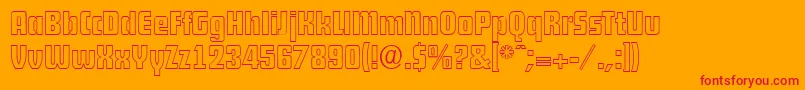 DekodisplayopenserialRegular Font – Red Fonts on Orange Background