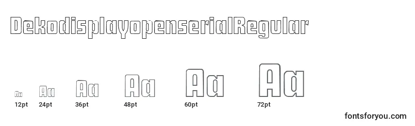 Размеры шрифта DekodisplayopenserialRegular