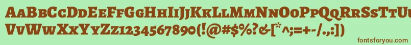 AlegreyascBlack Font – Brown Fonts on Green Background