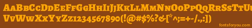 AlegreyascBlack Font – Orange Fonts on Brown Background