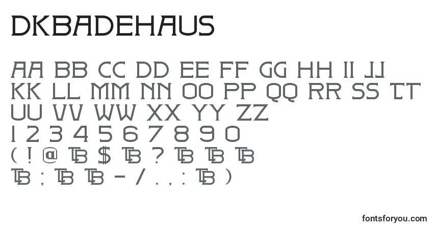 Schriftart DkBadehaus – Alphabet, Zahlen, spezielle Symbole