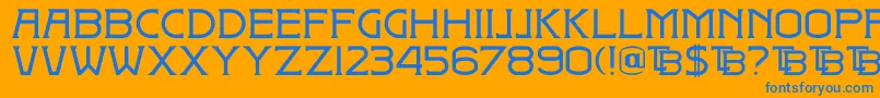 DkBadehaus Font – Blue Fonts on Orange Background