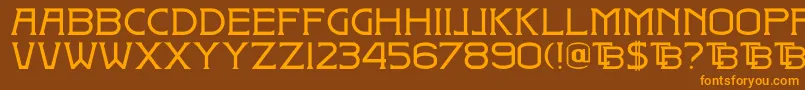 DkBadehaus Font – Orange Fonts on Brown Background