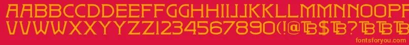 DkBadehaus Font – Orange Fonts on Red Background