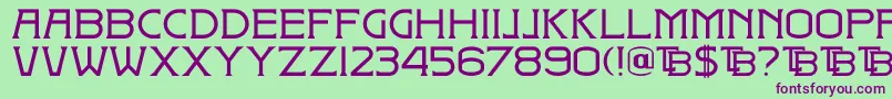 DkBadehaus-Schriftart – Violette Schriften auf grünem Hintergrund