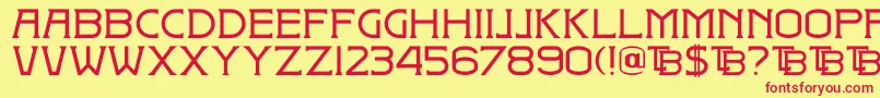 DkBadehaus Font – Red Fonts on Yellow Background