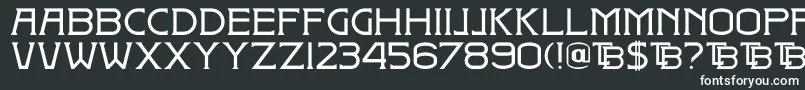 DkBadehaus-fontti – valkoiset fontit mustalla taustalla