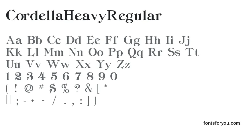 Шрифт CordellaHeavyRegular – алфавит, цифры, специальные символы