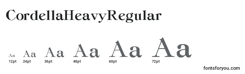 Размеры шрифта CordellaHeavyRegular
