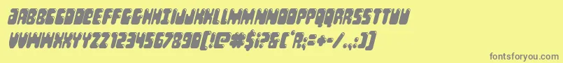 Bubblebuttcondital Font – Gray Fonts on Yellow Background