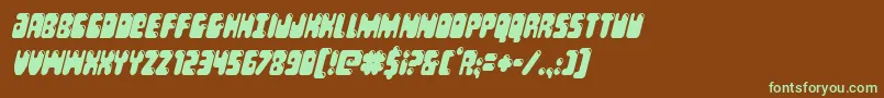 Bubblebuttcondital Font – Green Fonts on Brown Background