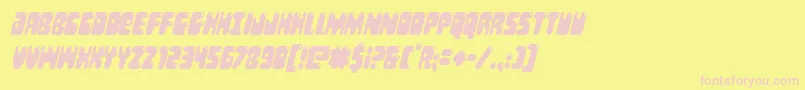 Bubblebuttcondital-Schriftart – Rosa Schriften auf gelbem Hintergrund