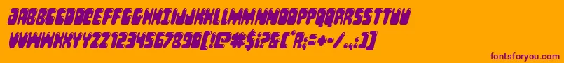 Bubblebuttcondital-Schriftart – Violette Schriften auf orangefarbenem Hintergrund