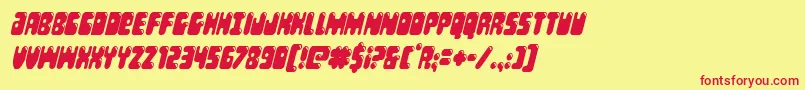 Bubblebuttcondital Font – Red Fonts on Yellow Background