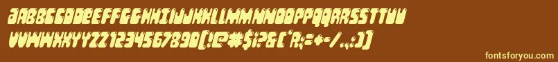 Bubblebuttcondital Font – Yellow Fonts on Brown Background