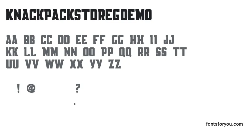 Fuente KnackpackStdRegDemo - alfabeto, números, caracteres especiales