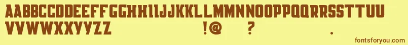 KnackpackStdRegDemo Font – Brown Fonts on Yellow Background