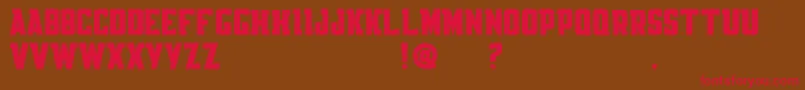 KnackpackStdRegDemo Font – Red Fonts on Brown Background