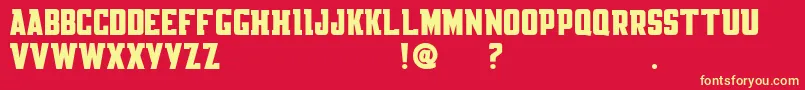 KnackpackStdRegDemo Font – Yellow Fonts on Red Background