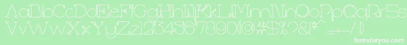 フォントFirstShineRegular – 緑の背景に白い文字