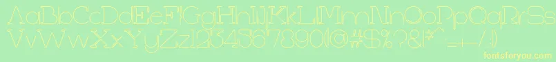 FirstShineRegular Font – Yellow Fonts on Green Background