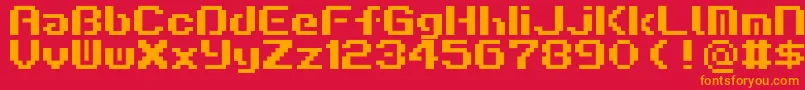 LiquidKidzSpazeout Font – Orange Fonts on Red Background