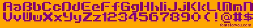 Police LiquidKidzSpazeout – polices violettes sur fond orange