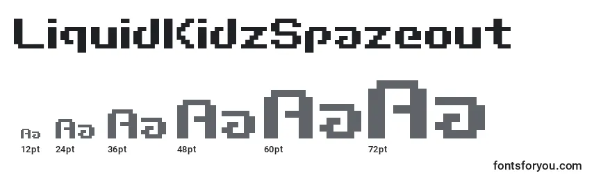 Размеры шрифта LiquidKidzSpazeout